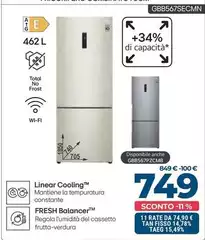 LG - Frigorifero Combinato 70CM GBB567SECMN