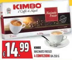 Kimbo - Macinato Fresco 4 Confezioni