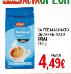 Crai - Caffè Macinato Decaffeinato