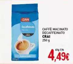Crai - Caffè Macinato Decaffeinato
