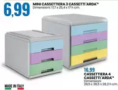 Arda - Mini Cassettiera 3 Cassetti