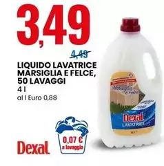 Dexal - Liquido Lavatrice Marsiglia E Felce, 50 Lavaggi