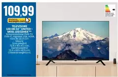 United - Televisore Led Hd 32"  - Mod. Leo32h64