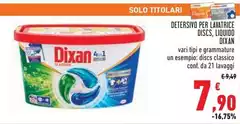 Dixan - Detersivo Per Lavatrice Discs, Liquido