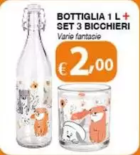 Bottiglia Set 3 Bicchieri