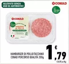 Conad - Hamburger Di Pollo/tacchino Percorso Qualità