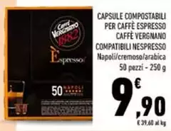 Nespresso - Capsule Compostabili Per Caffè Espresso Caffè Vergnano Compatibili