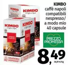 Kimbo - Caffè Napoli Compatibili Nespresso/ A Modo Mio 40 Capsule