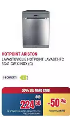 Ariston - Hotpoint Lavastoviglie Hotpoint Lavast.hfc 3C41 Cw X Inox
