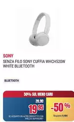 Sony - Senza Filo A Cuffia WHCH520W White Bluetooth