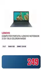 Lenovo - Computer Portatili Notebook 3 CB 15IL6 Celeron N4500