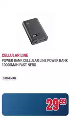 Cellularline - Power Bank Cellular Line Power Bank 10000mah Fast Nero