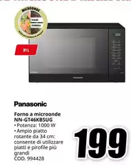 Panasonic - Forno A Microonde NN-GT4KBSUG