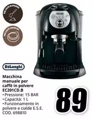 De Longhi - Macchina Manuale Per Caffè In Polvere EC201CD.B