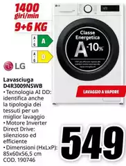 LG - Lavasciuga D4R3009NSWB
