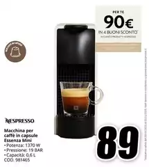 Nespresso - Macchina Per Caffè In Capsule Essenza Mini
