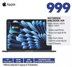 Apple - Notebook Macbook Air