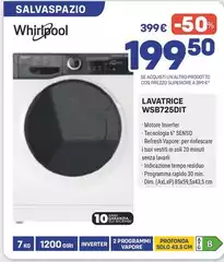 Whirlpool - Lavatrice A Libera Installazione - WSB 725 D IT