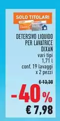 Dixan - Detersivo Liquido Per Lavatrice