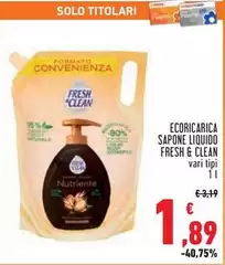 Fresh & Clean - Ecoricarica Sapone Liquido