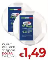 25 Piatti Re-Usable Ottagonali