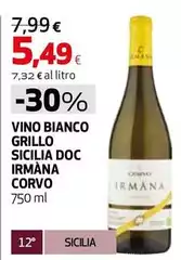Corvo - Vino Bianco Grillo Sicilia DOC Irmana