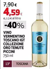 Piccini - Vino Vermentino Toscano IGT Collezione Oro Tenute