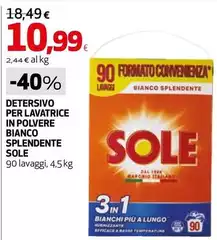 Sole - Detersivo Per Lavatrice In Polvere Bianco Splendente