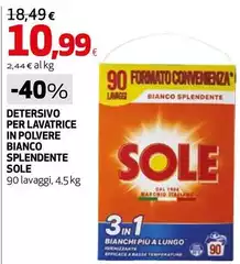 Sole - Detersivo Per Lavatrice In Polvere Bianco Splendente