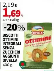 Divella - Biscotti Ottimini Integrali Senza Zuccheri Aggiunti