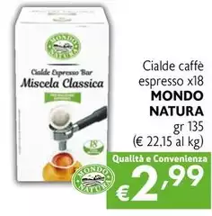 Mondo Natura - Cialde Caffè Espresso