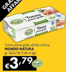 Mondo Natura - Tonno Pinne Gialle All'Olio D'Oliva