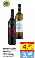 Tralcio antico - Vino Fiano Salento IGT O Vino Primitivo Salento IGT