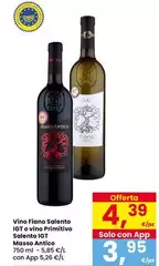 Solo - Vino Fiano Salento IGT O Vino Primitivo Salento IGT