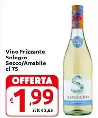 Solegro - Vino Frizzante Secco/Amabile