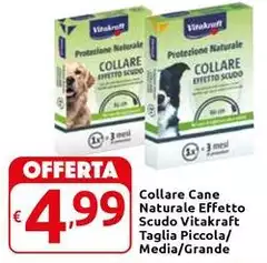 Vitakraft - Collare Cane Naturale Effetto Scudo Taglia Piccola/ Media/Grande