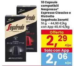Segafredo - 10 Capsule Compatibili Nespresso Espresso Classico O Ristretto