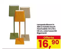 Rigamonti - Lampada Bloom In Abs E Metallo Touch Ricaricabile