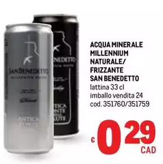San Benedetto - Acqua Minerale Millennium Naturale/Frizzante