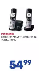 Panasonic - Cordless Panas Tel KX-TG6852JTB Duo