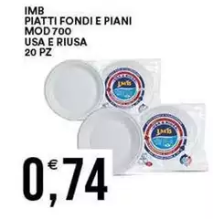 Imb - Piatti Fondi E Piani Mod 700 Usa E Riusa 20 Pz