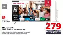Thomson - Smart Tv 43" 4k UHD 43UG4S14W 