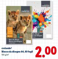Crelando - Blocco Da Disegno A4, 80 Fogli