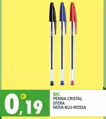 Bic - Penna Cristal Sfera Nera-blu-rossa