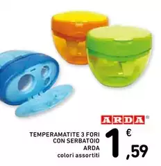 Arda - Temperamatite 3 Fori Con Serbatoio