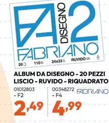 Fabriano - Album Da Disegno-Liscio-Ruvido-Riquadrato