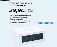 Grundig - Sveglia/powerbank 2 In 1