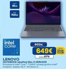 Lenovo - Notebook IdeaPad Slim 3 15IRH10R 