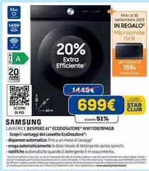 Samsung - Lavatrice Bespoke Ai Ecodosatore WW11DB7B94GB 