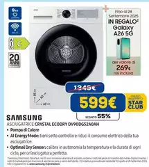 Samsung - Asciugatrice Crystal Ecodry DV90DG52A0AH 